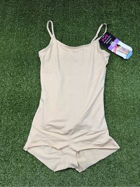 NWT Maidenform Flexees Romper Cool Comfort Shapewear Nude Beige XL